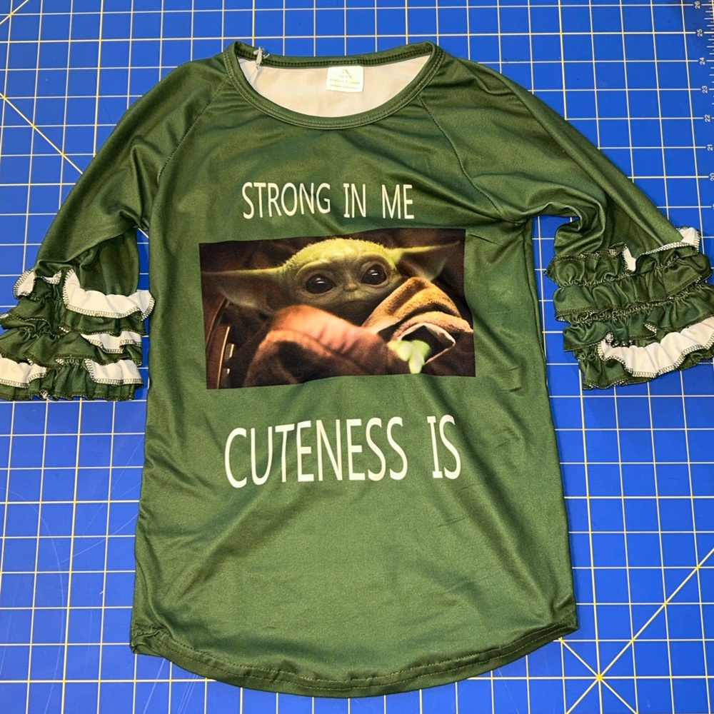 Grogu Baby Yoda Graphic Long Sleeve Top